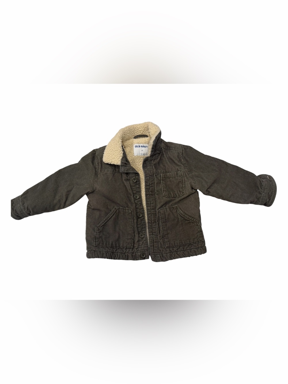 Old Navy Kids Olive Green Sherpa-Lined Jean Jacket